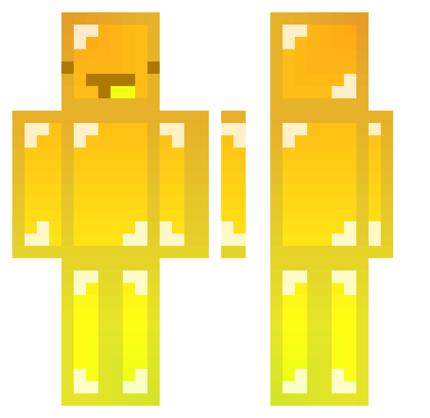 Qeflux Minecraft skin, front and back view