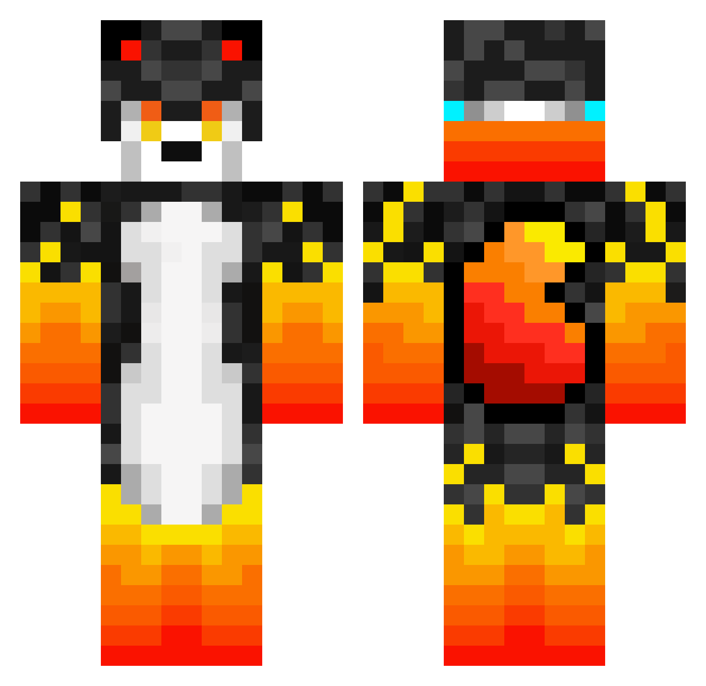 xXToxicDragonXx Minecraft skin, front and back view