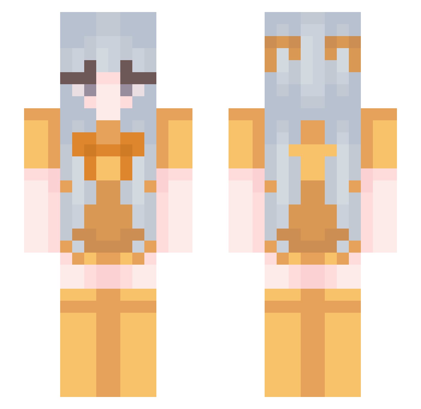 Waffle Minecraft skin, front and back view