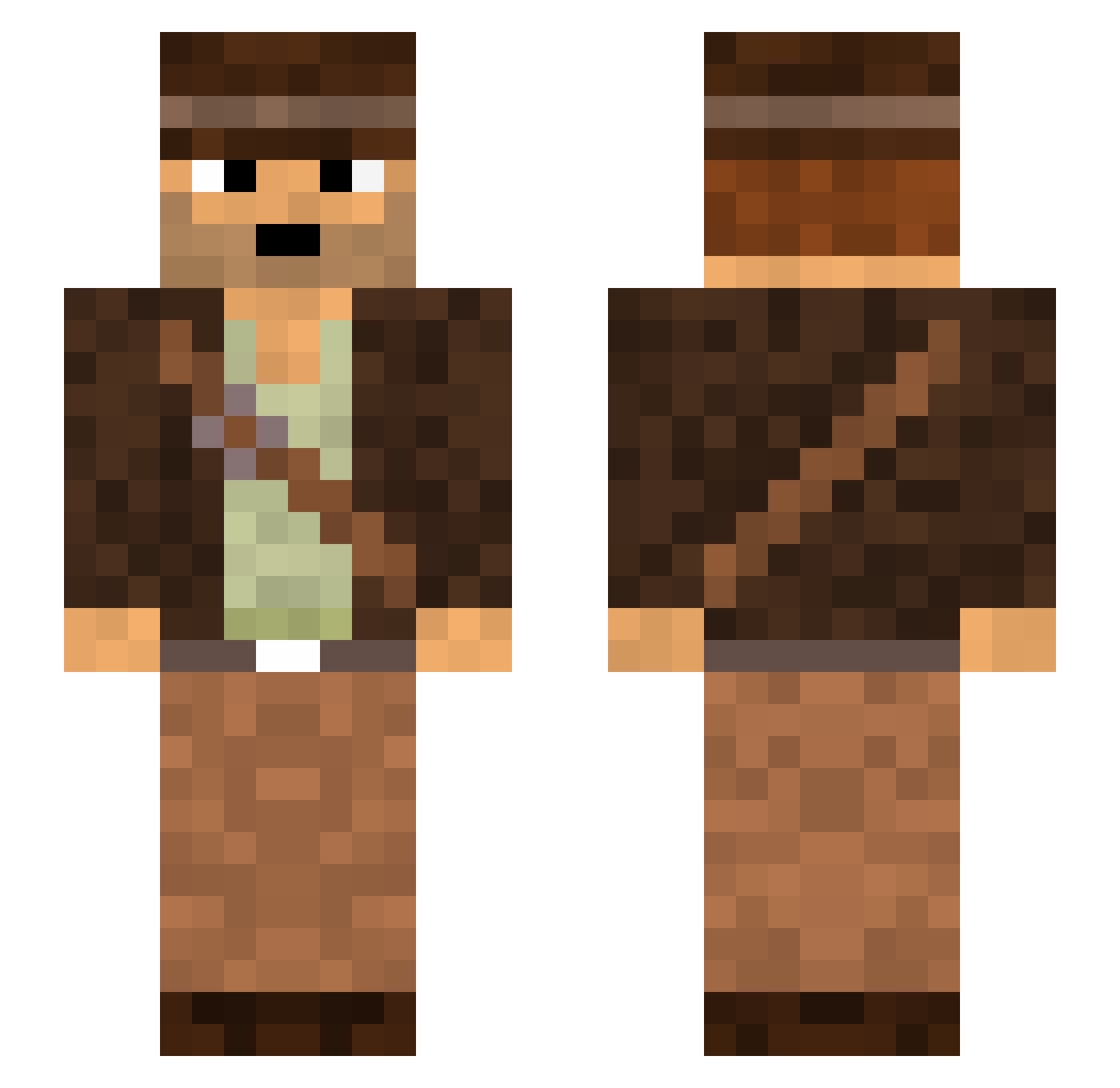 n00el Minecraft skin, front and back view