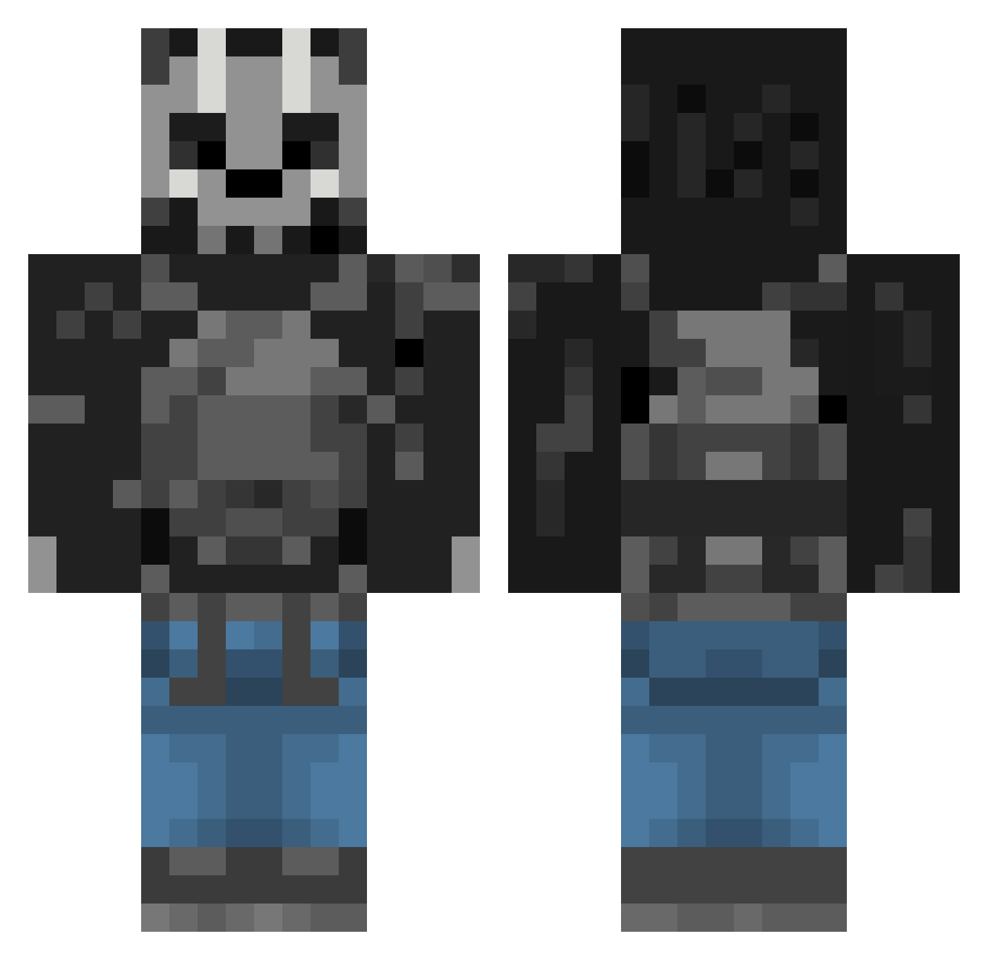 Kurtrina Minecraft skin, front and back view