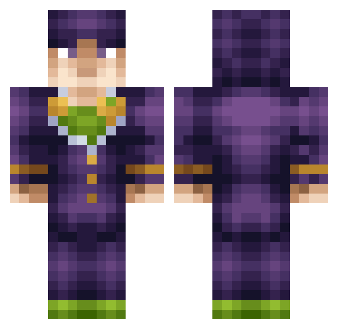 co0mster5 Minecraft skin, front and back view