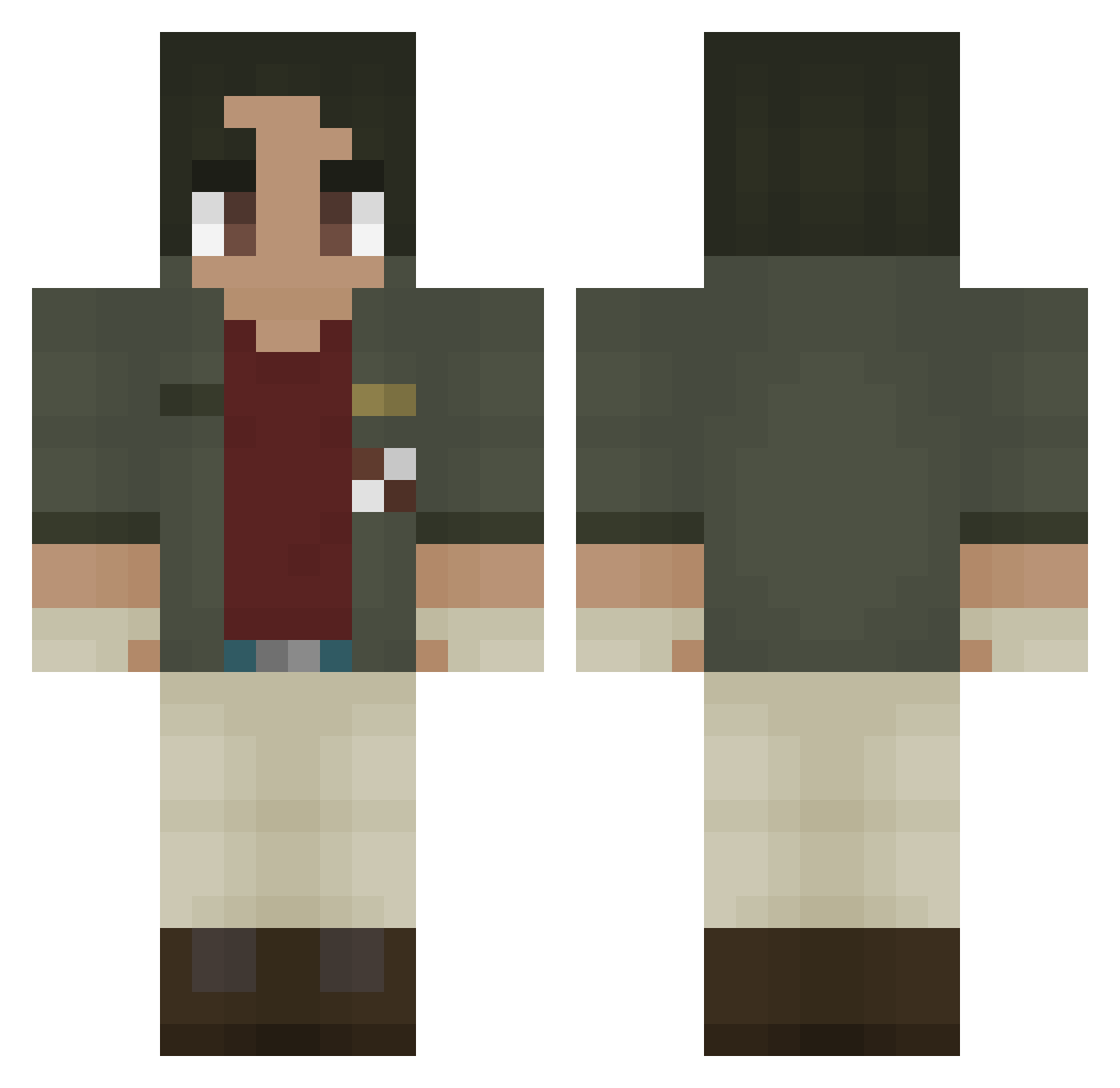 KuramaSSJ Minecraft skin, front and back view