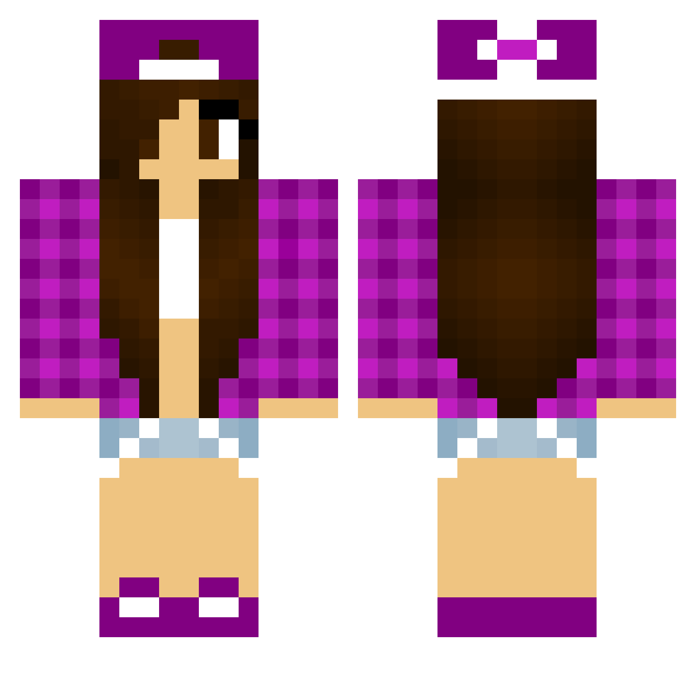 Emma Minecraft skin, front and back view