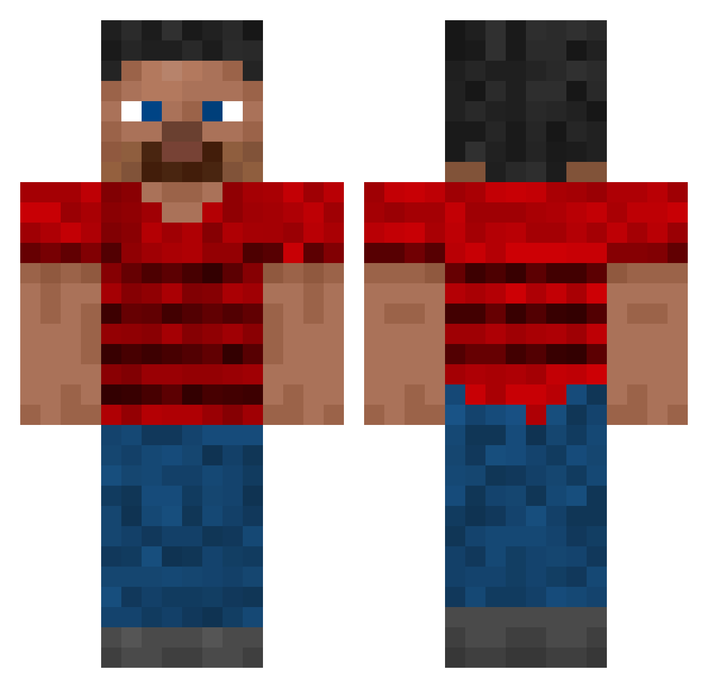 ZKT124 Minecraft skin, front and back view