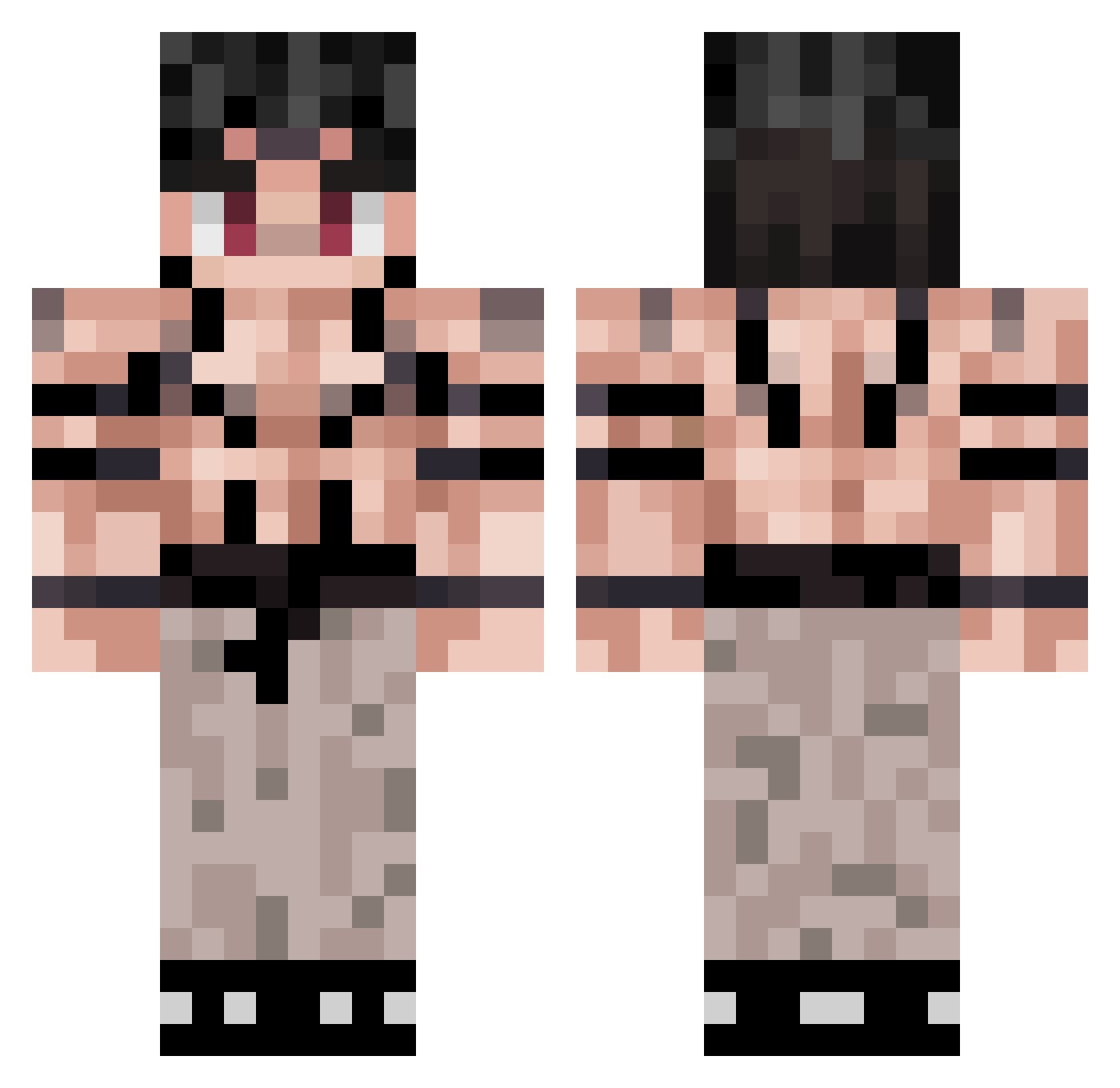 Domlolol Minecraft skin, front and back view