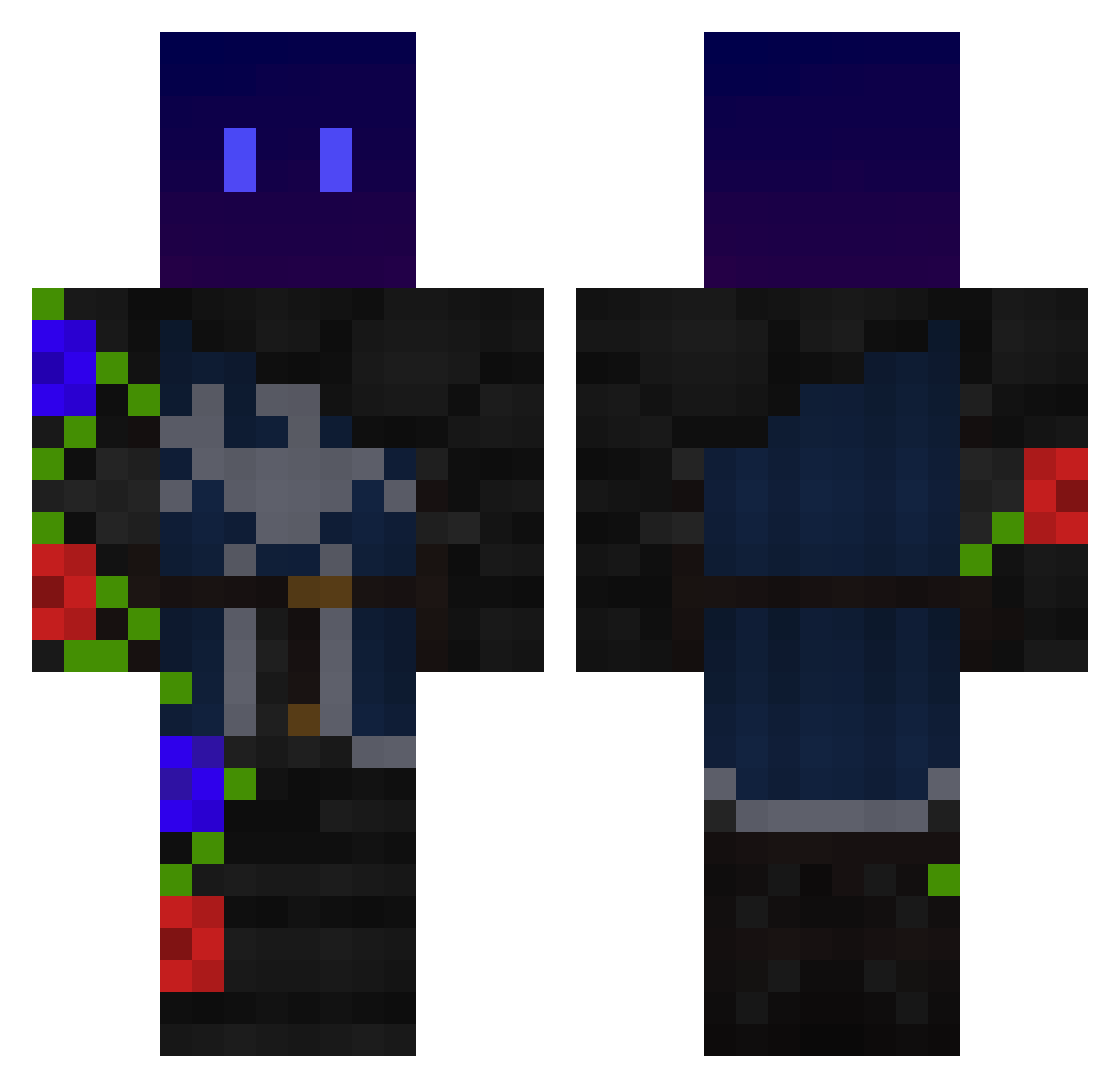 mooo_min Minecraft skin, front and back view