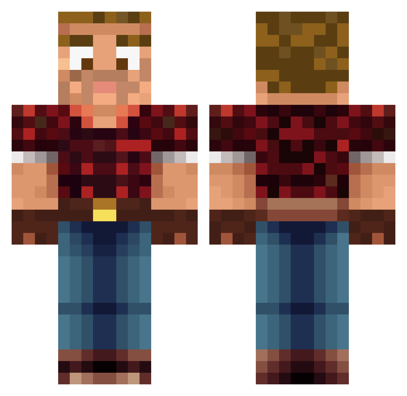 Helvetii Minecraft skin, front and back view