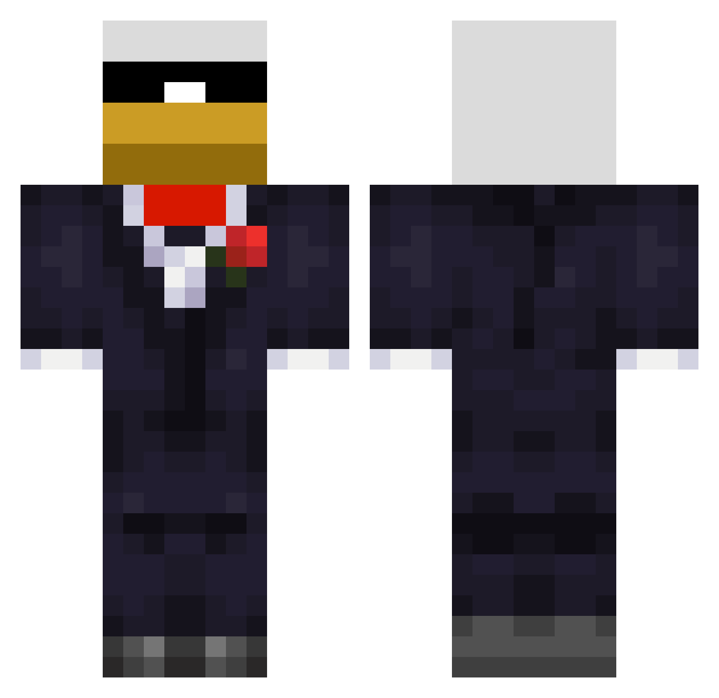hank1231 Minecraft skin, front and back view