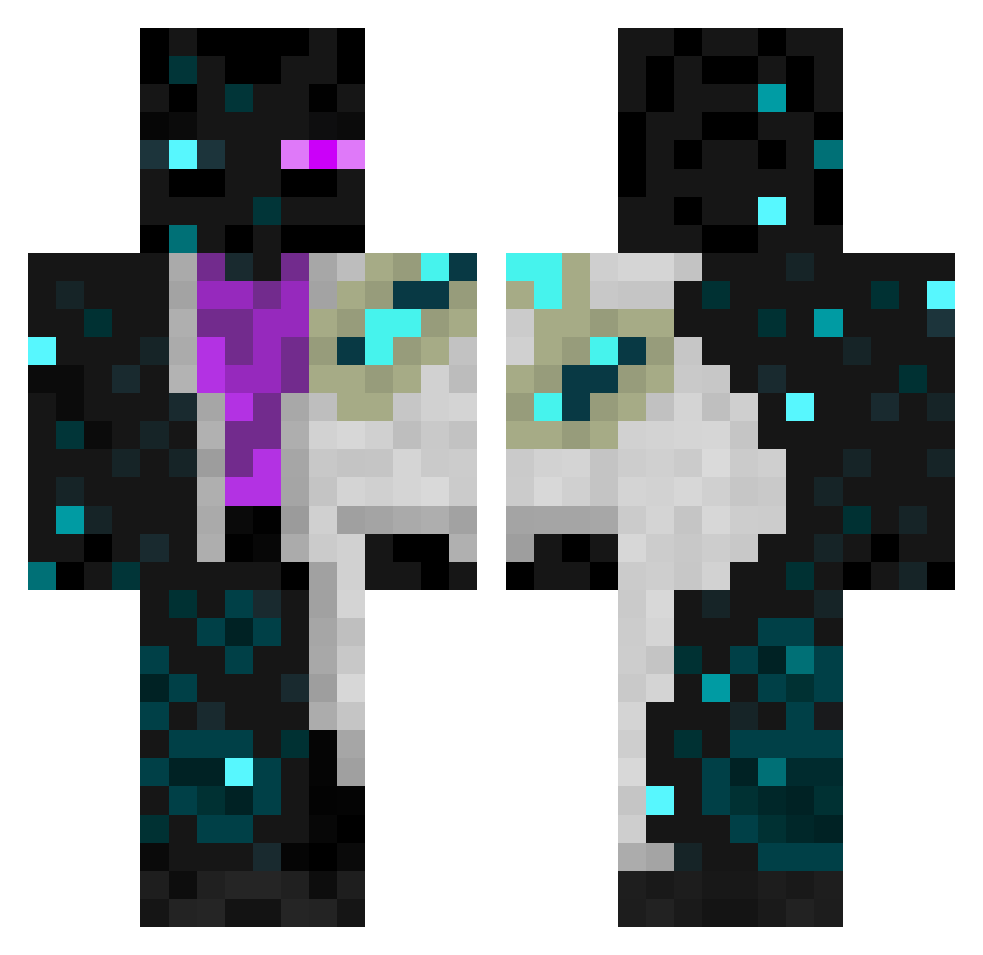 Hobedix Minecraft skin, front and back view