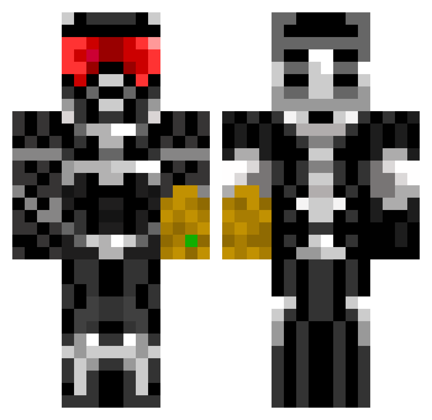 Monkeypunk44 Minecraft skin, front and back view