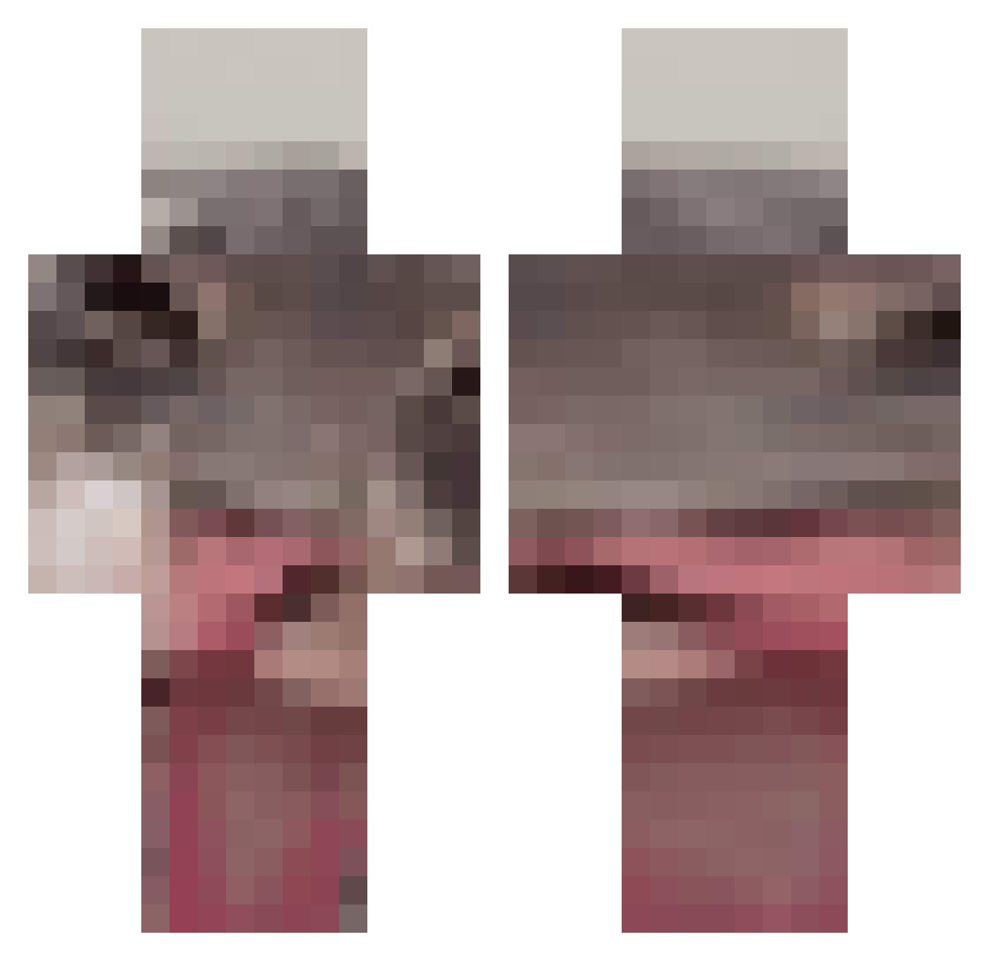 jumpx777 Minecraft skin, front and back view