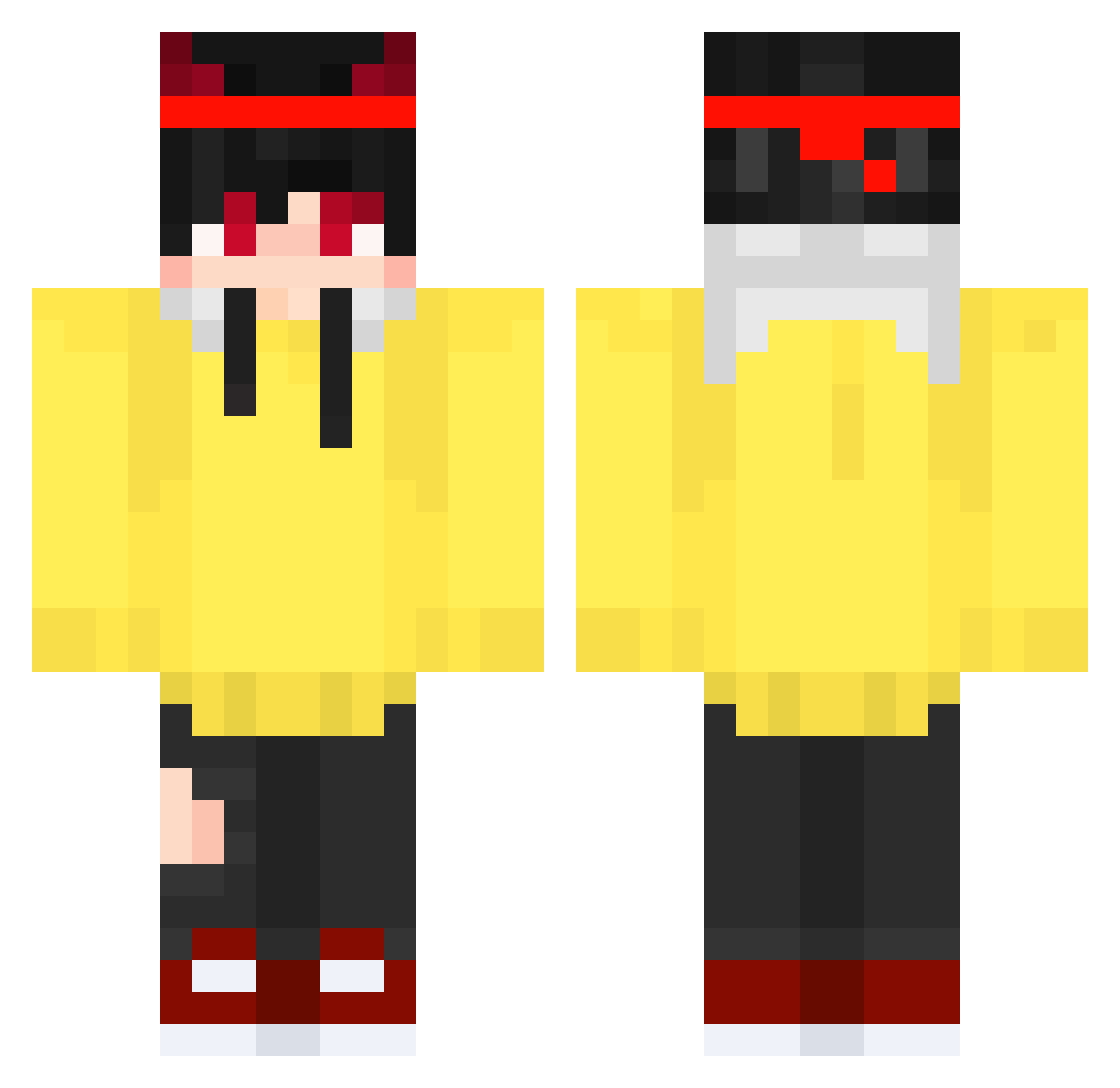 zakrawa Minecraft skin, front and back view