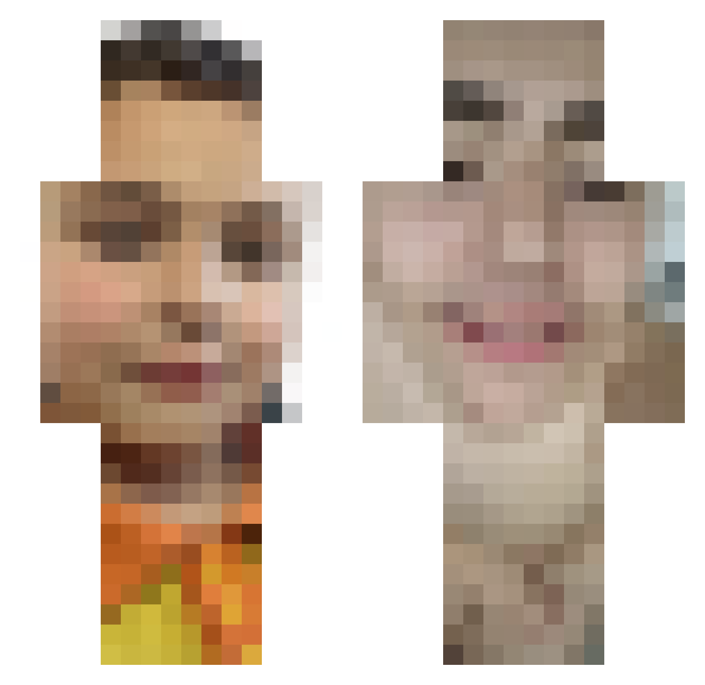 Rotten_Bacon_jr Minecraft skin, front and back view