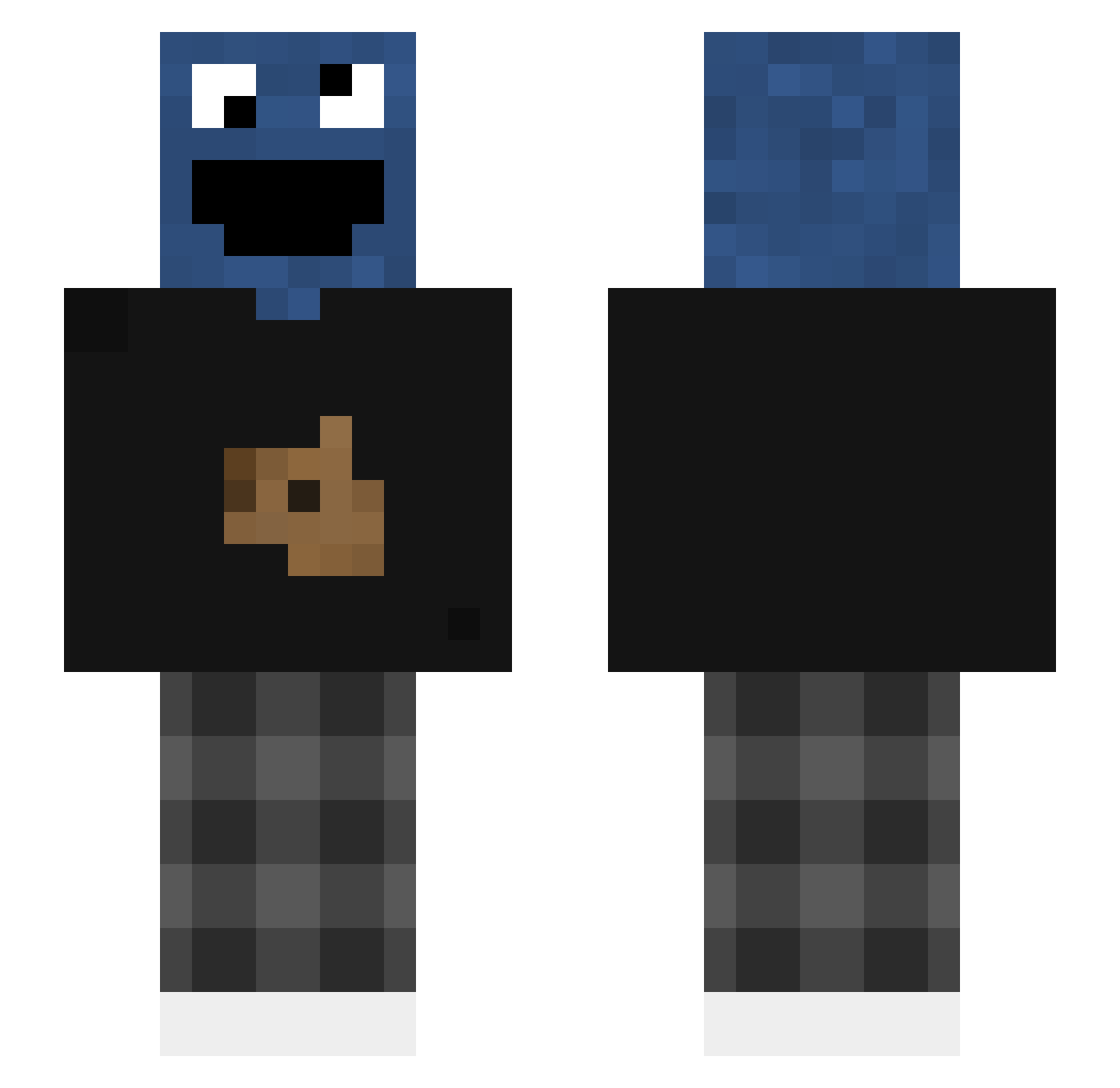 Skellet23 Minecraft skin, front and back view