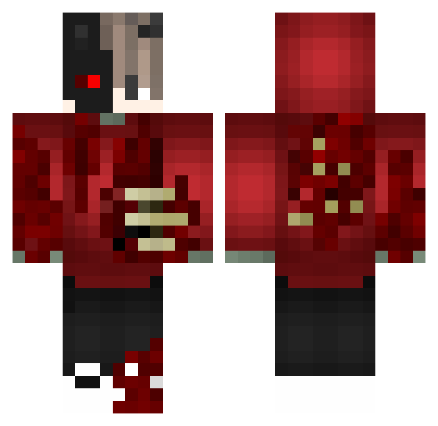 Monstrous__ Minecraft skin, front and back view