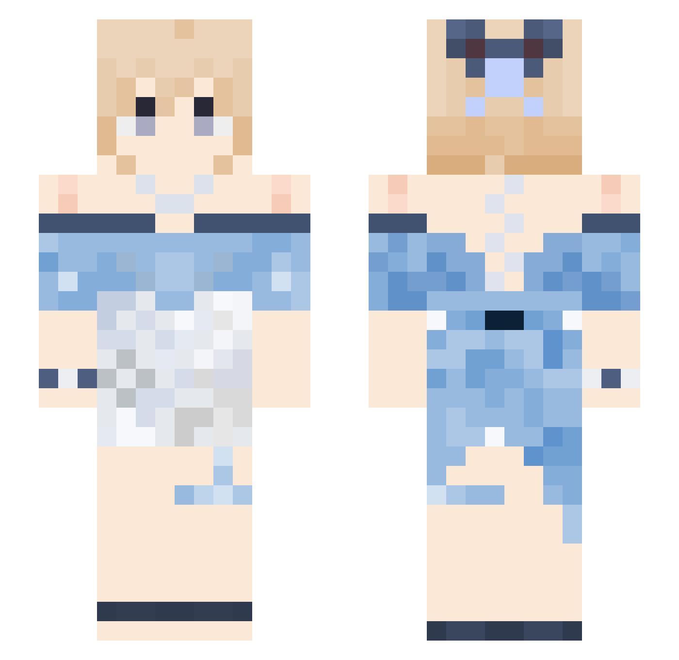 PlayerBruno1 Minecraft skin, front and back view