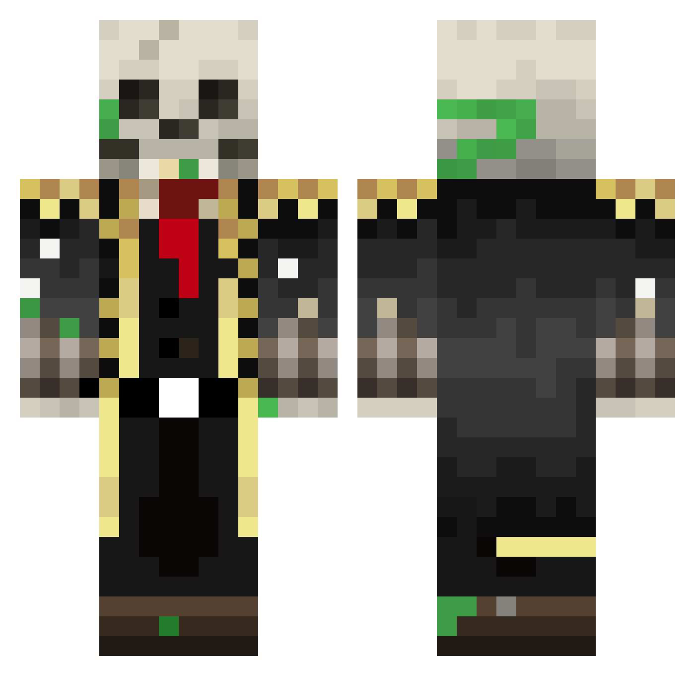VoidSer0 Minecraft skin, front and back view