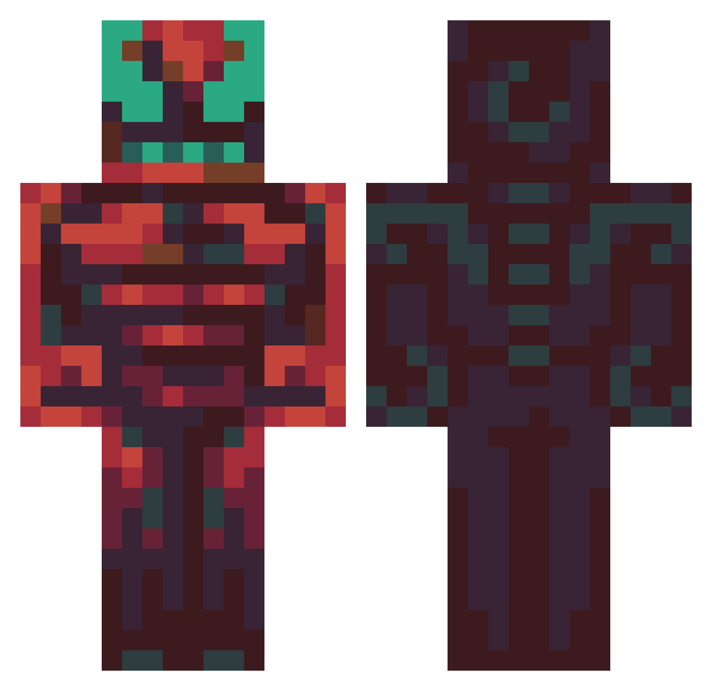 gamgatang Minecraft skin, front and back view