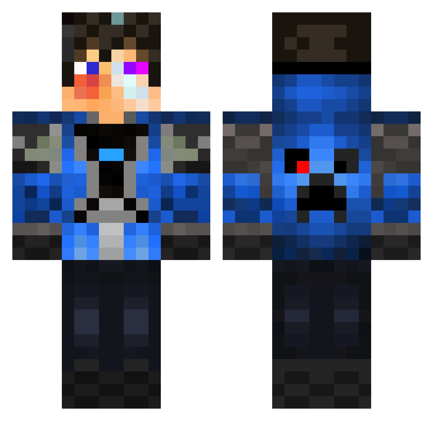 SchluppTV Minecraft skin, front and back view