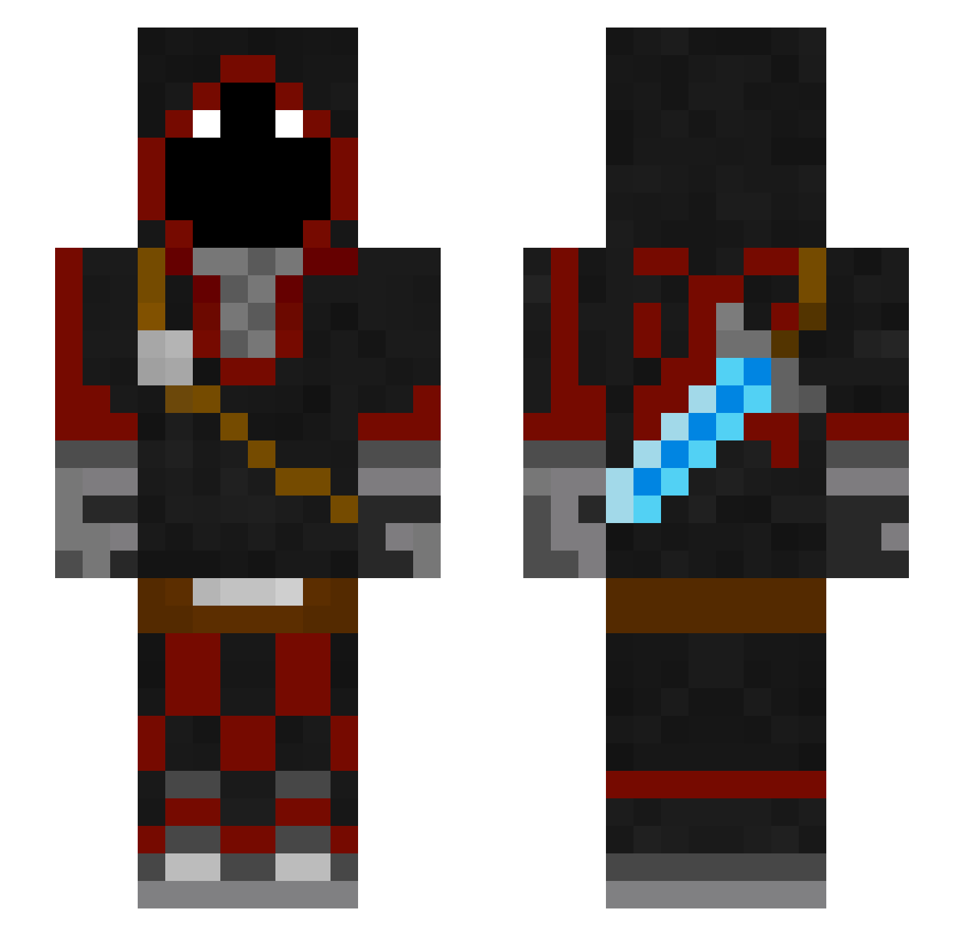 Boltin Minecraft skin, front and back view