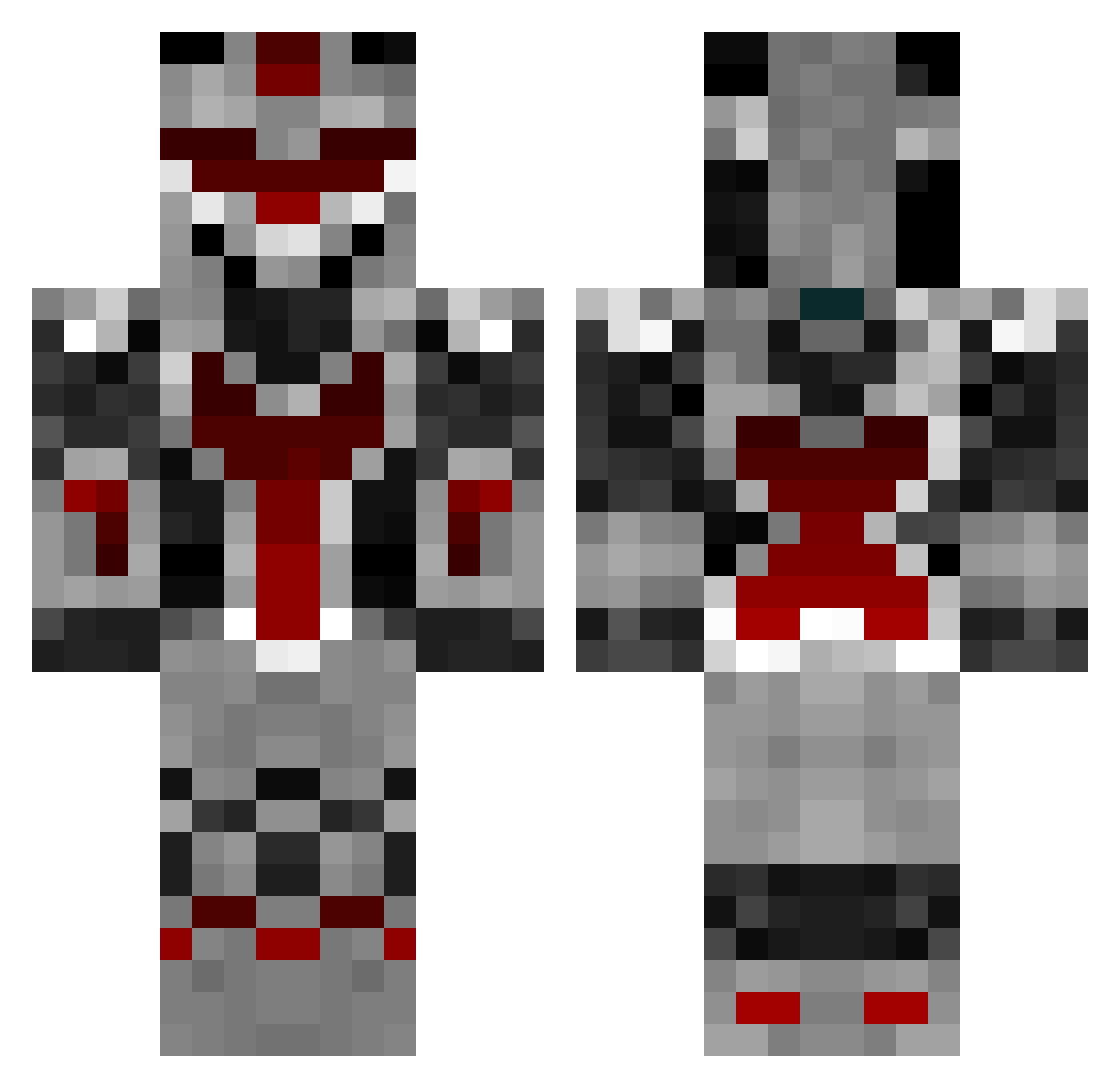 Prewar Minecraft skin, front and back view