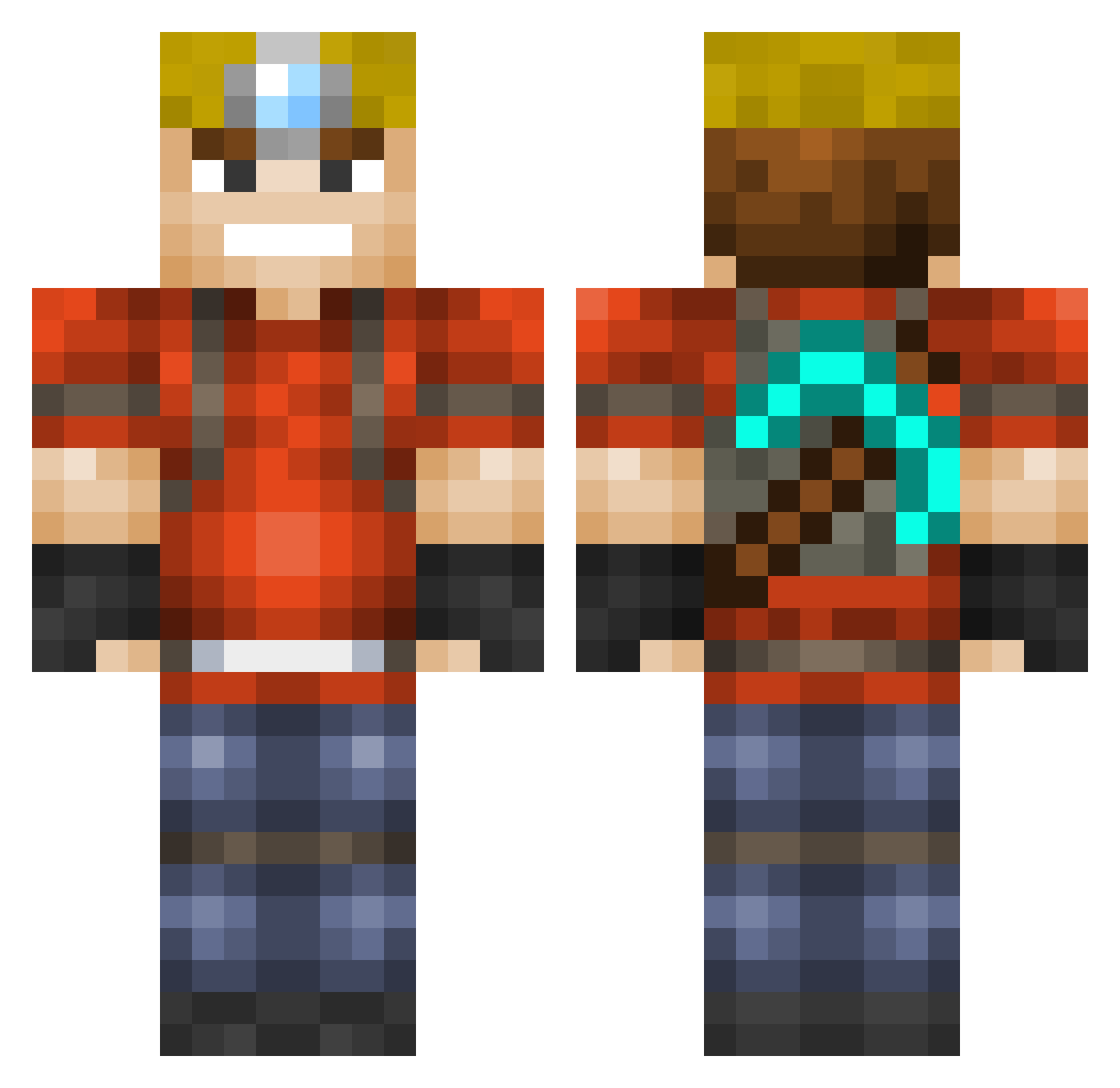 0jecsan0 Minecraft skin, front and back view