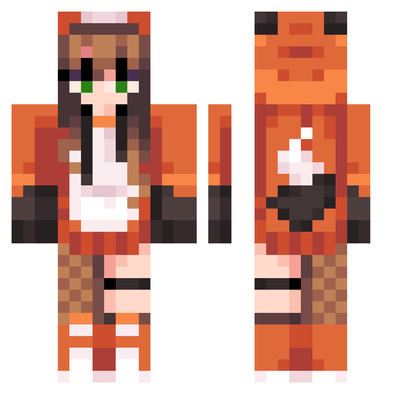 QueenBeeLibby Minecraft skin, front and back view