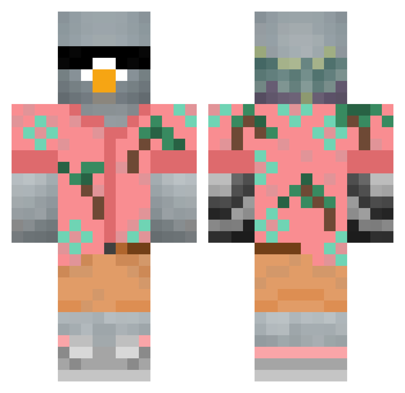 almeur3 Minecraft skin, front and back view
