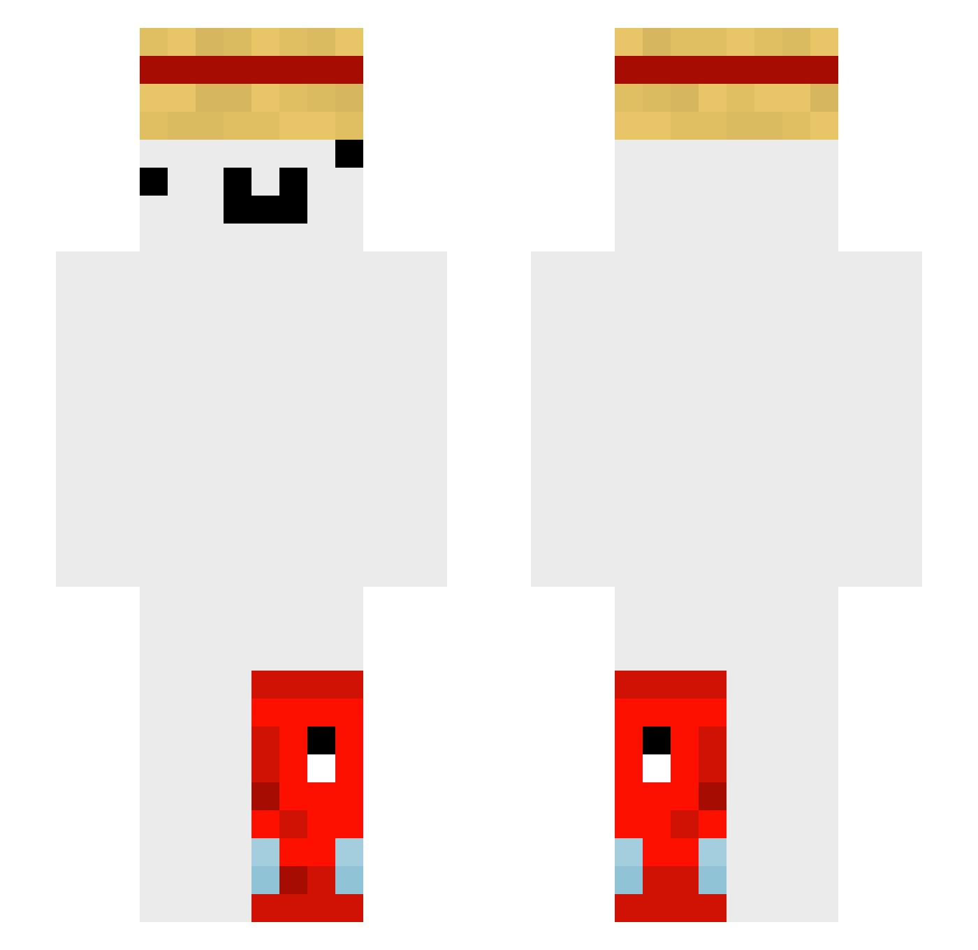 Psychopomp Minecraft skin, front and back view