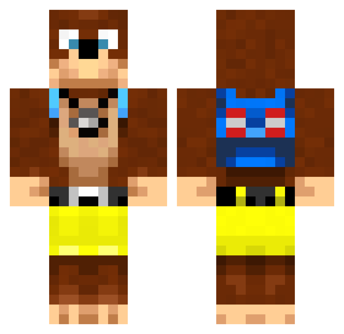 Cartolc Minecraft skin, front and back view