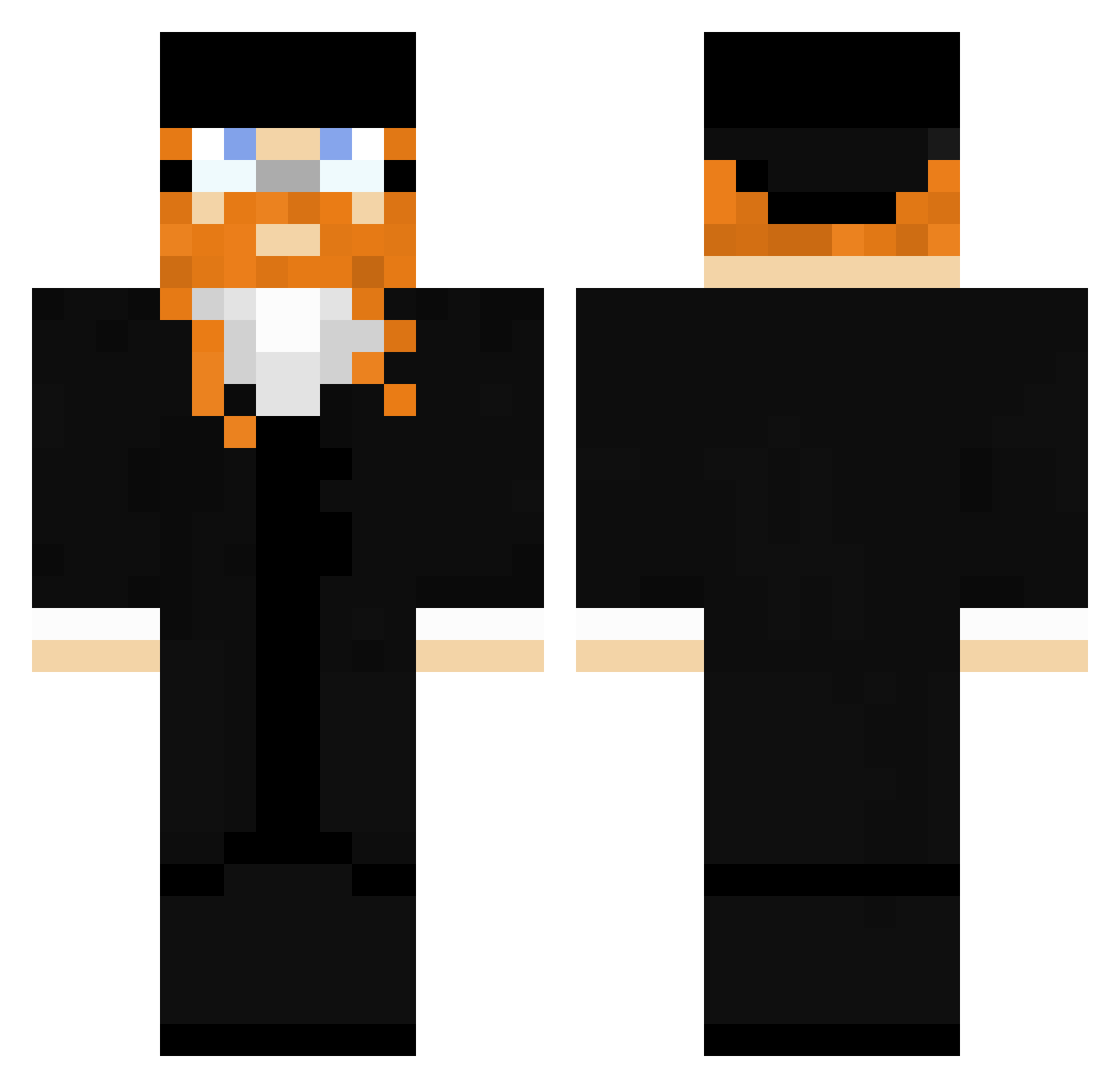 820M Minecraft skin, front and back view