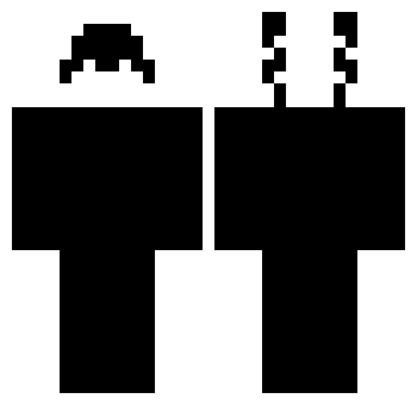 varkyz Minecraft skin, front and back view