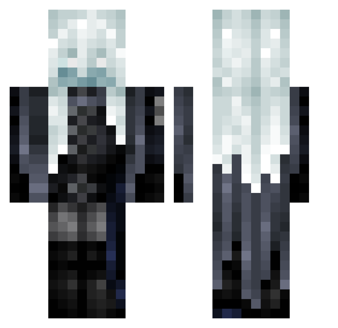 R0SEU2 Minecraft skin, front and back view