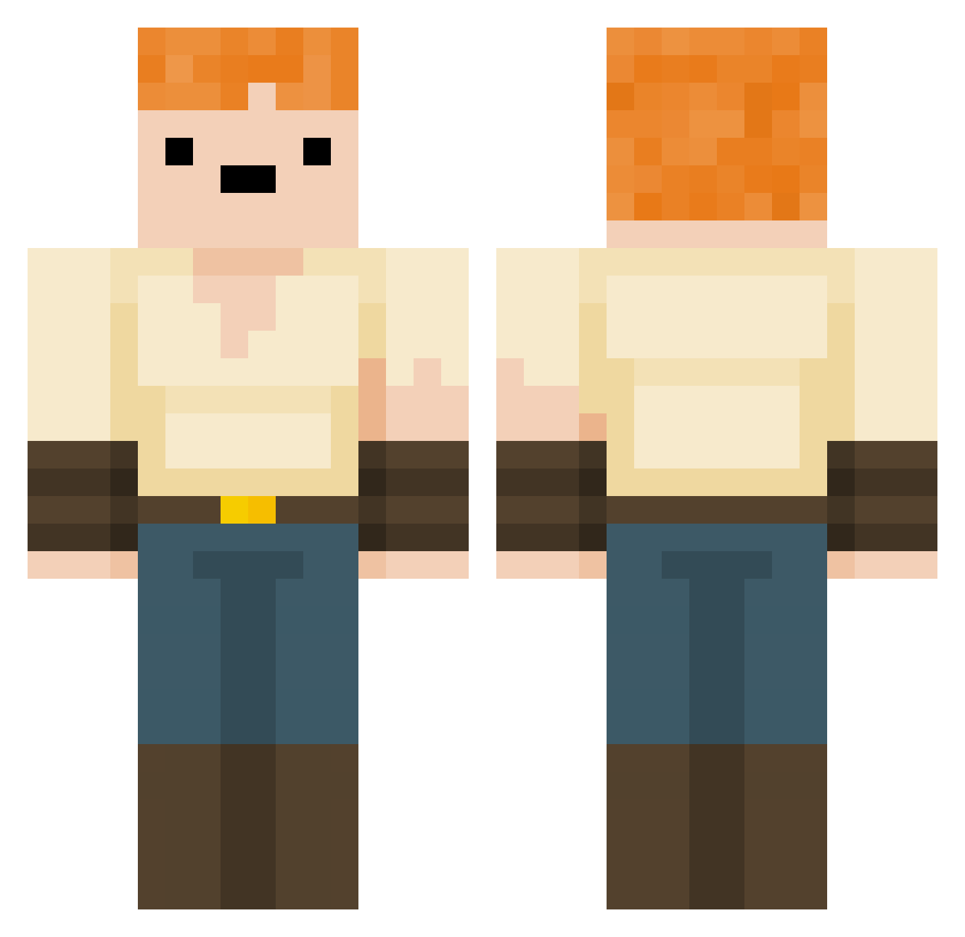 DrM3ur0 Minecraft skin, front and back view