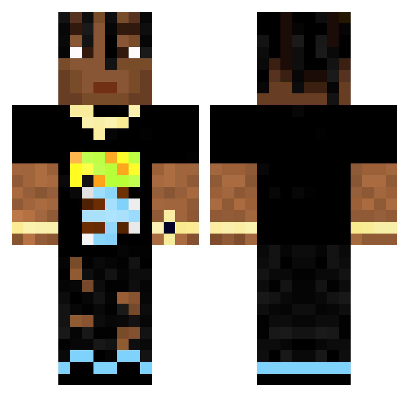vilri Minecraft skin, front and back view