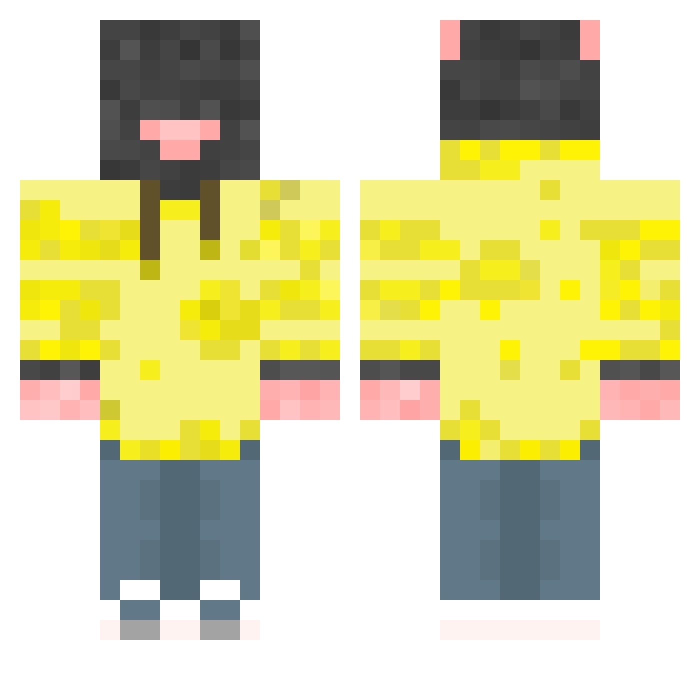 Rioiyo Minecraft skin, front and back view