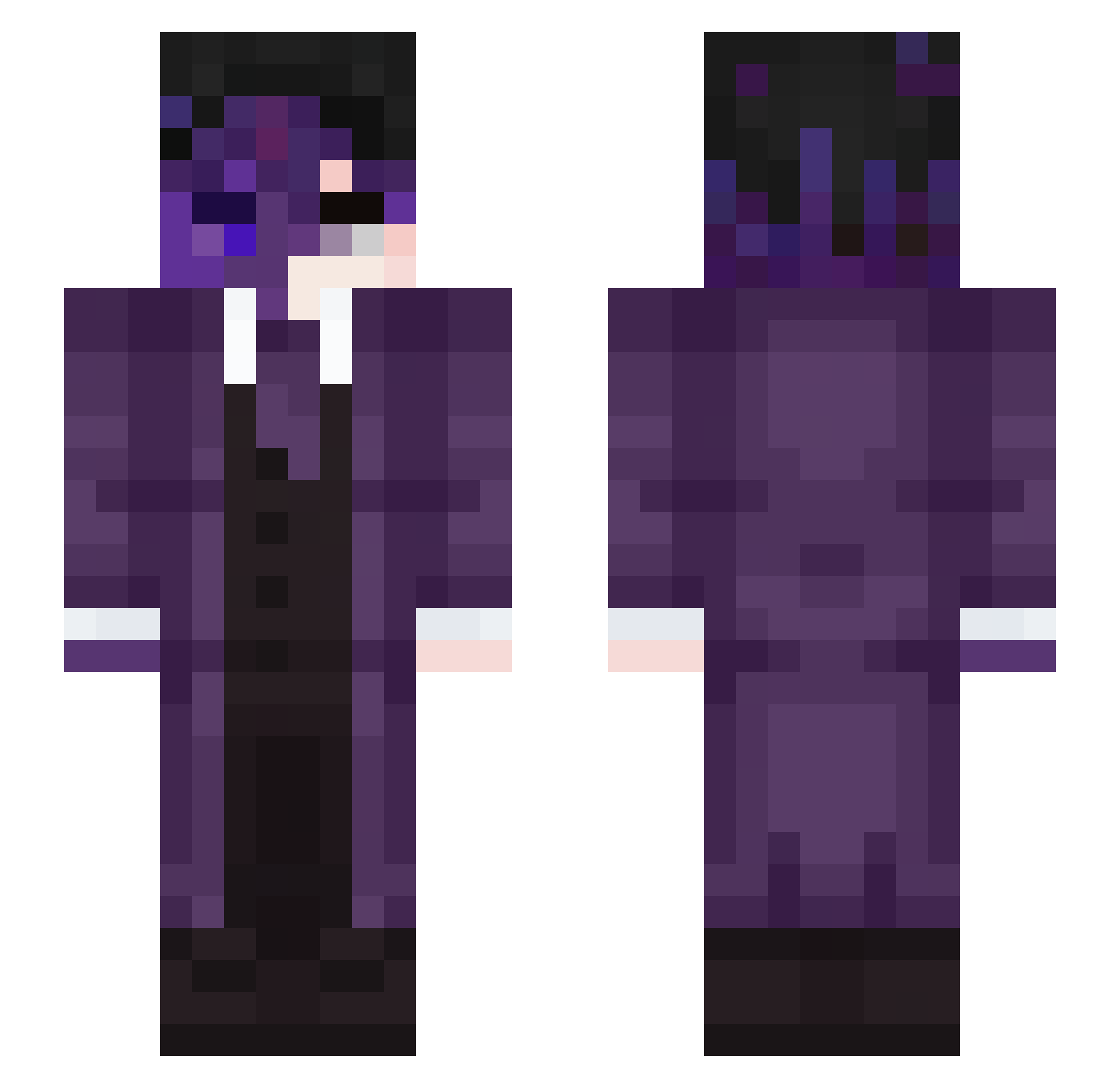 Staffobert Minecraft skin, front and back view