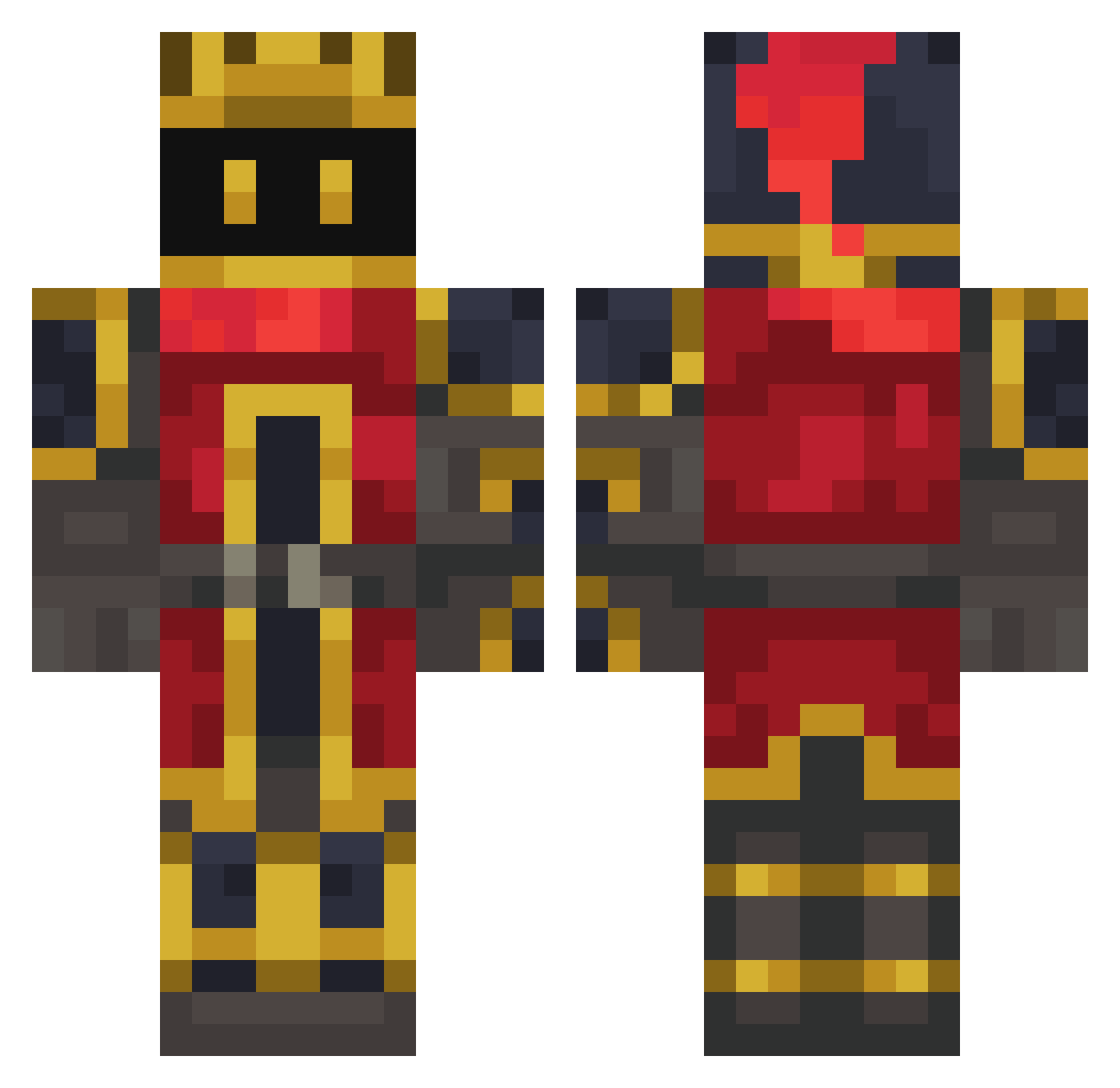 Sakethur Minecraft skin, front and back view