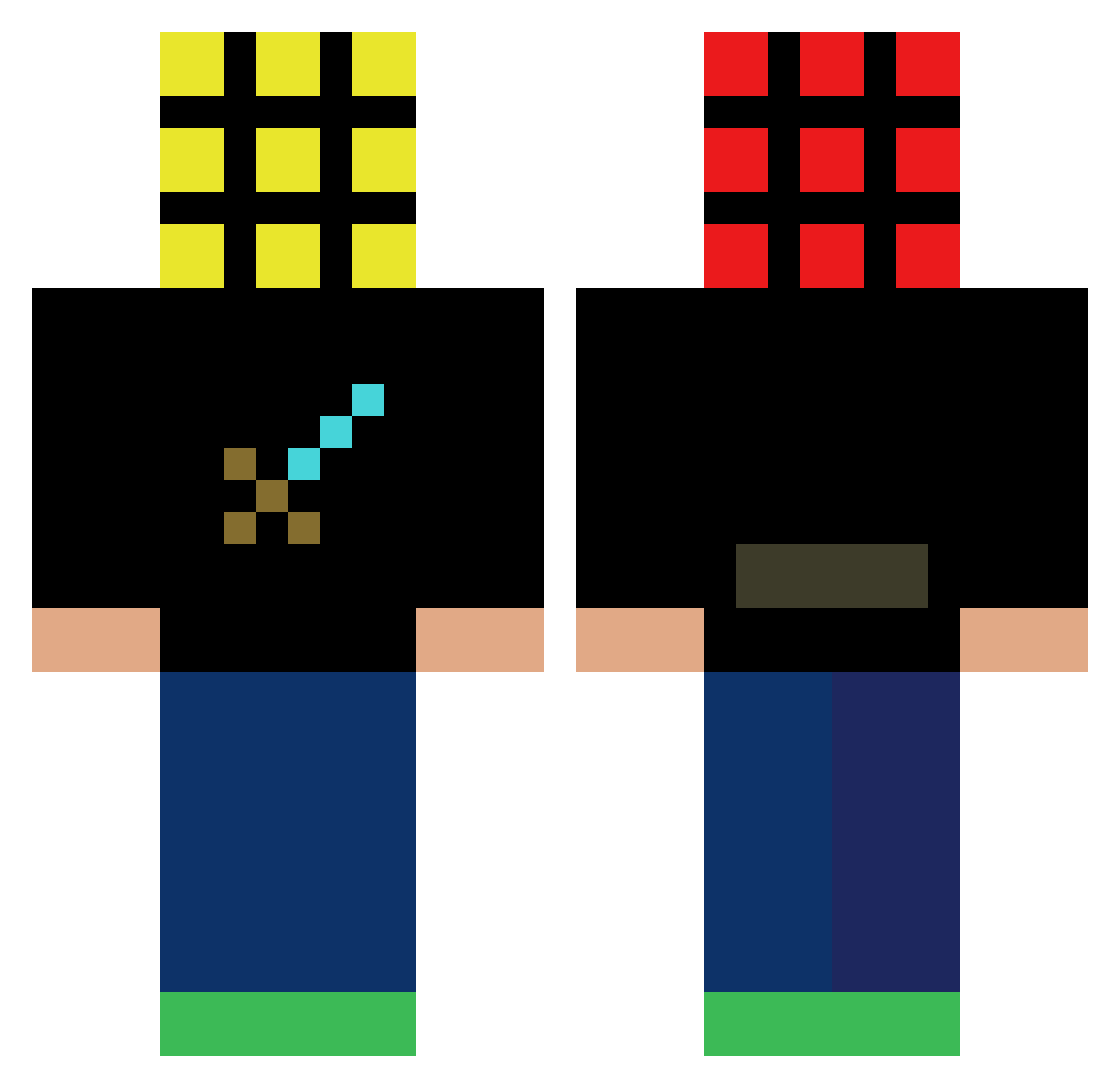 Bunny1691 Minecraft skin, front and back view