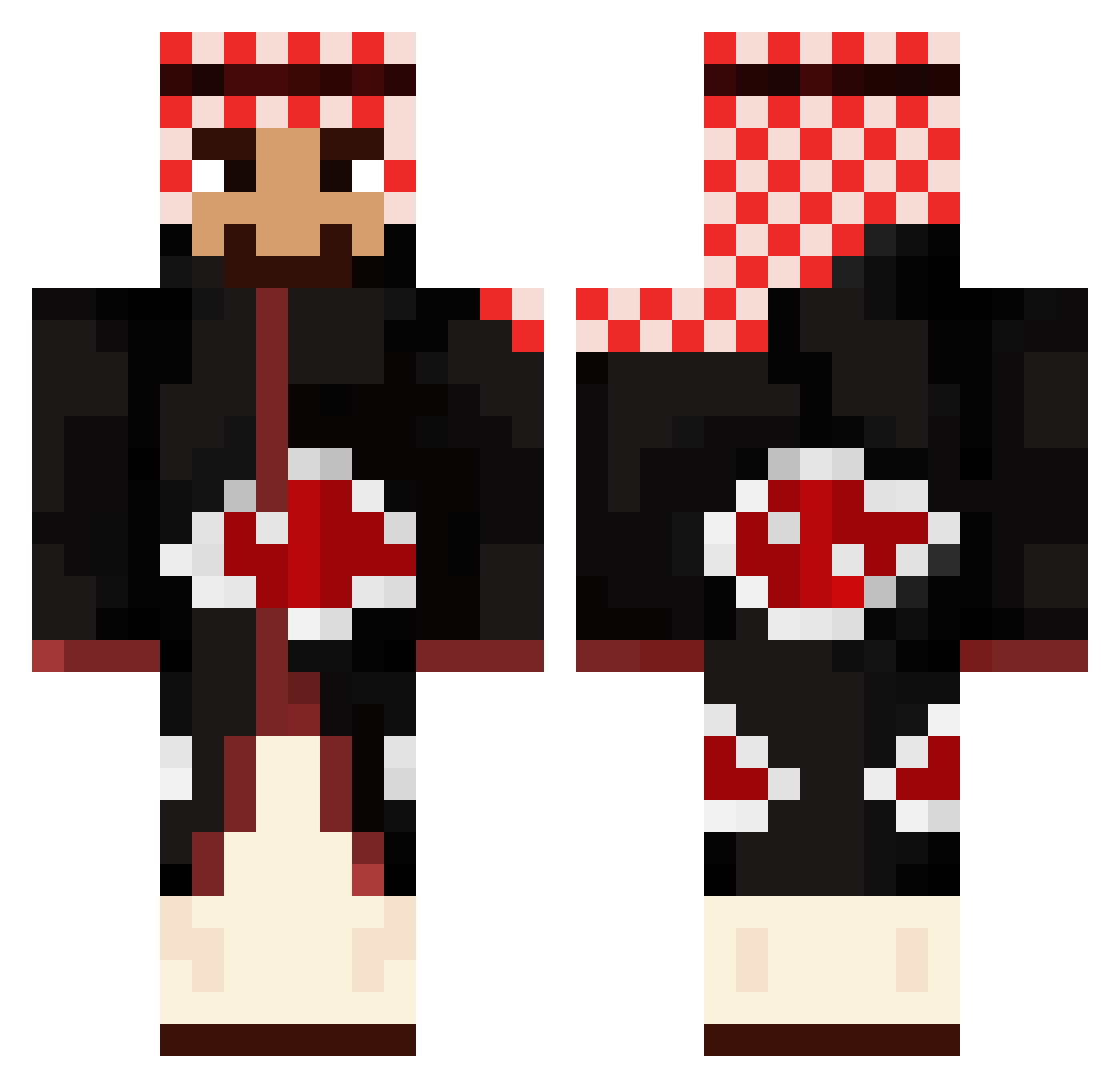 jxbitar Minecraft skin, front and back view