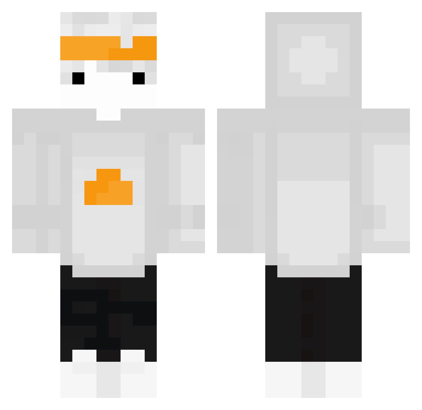 Scheicher Minecraft skin, front and back view