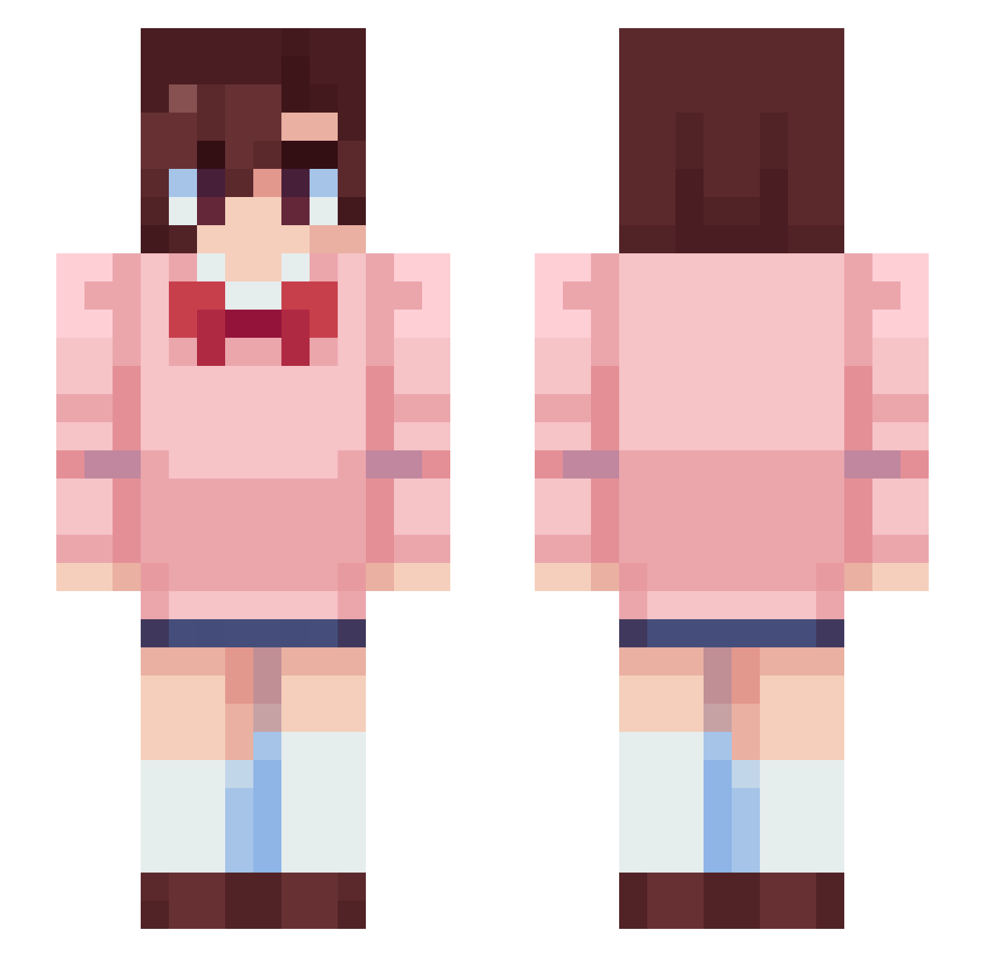 ayakuraa Minecraft skin, front and back view