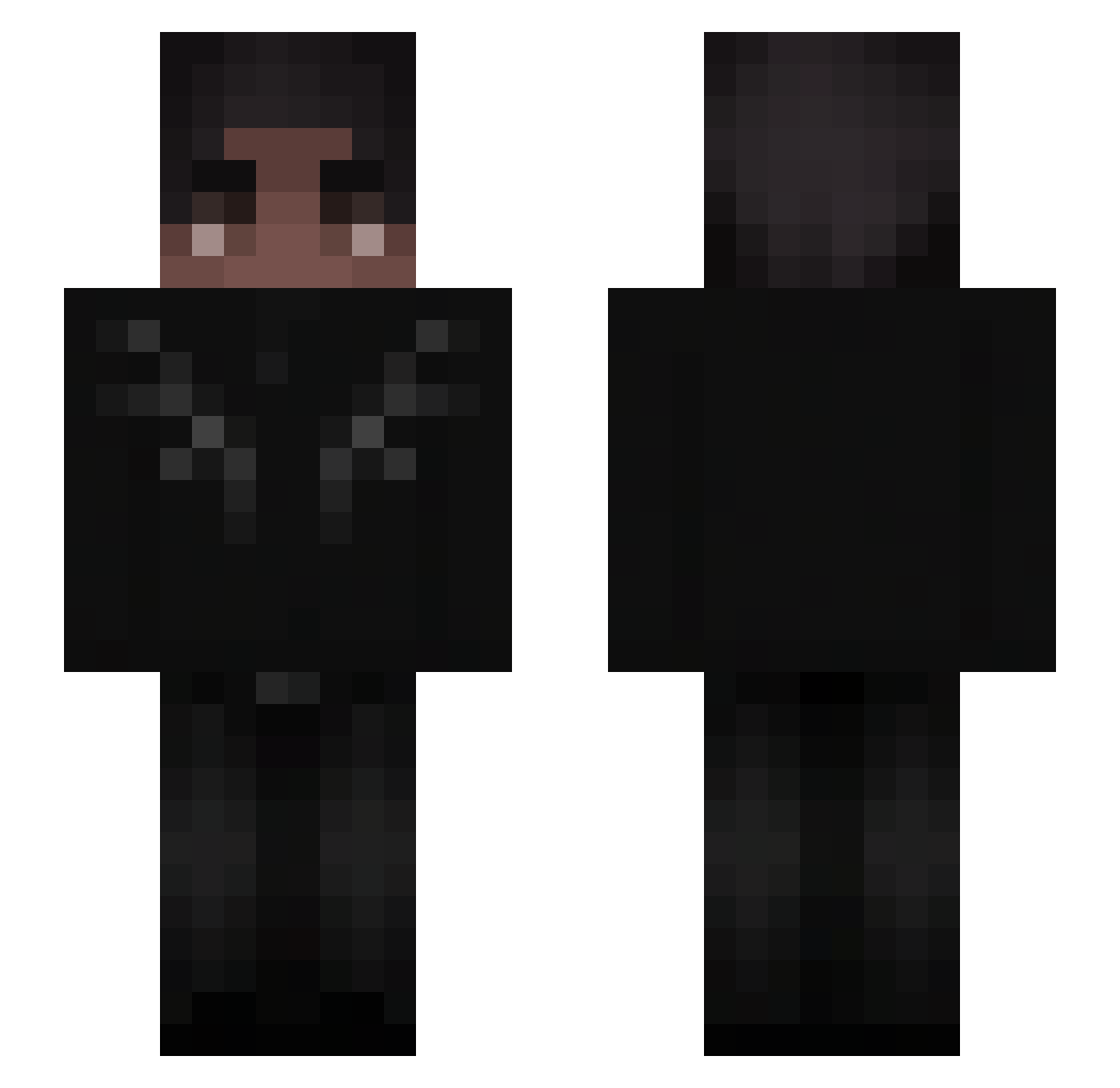 demurring Minecraft skin, front and back view