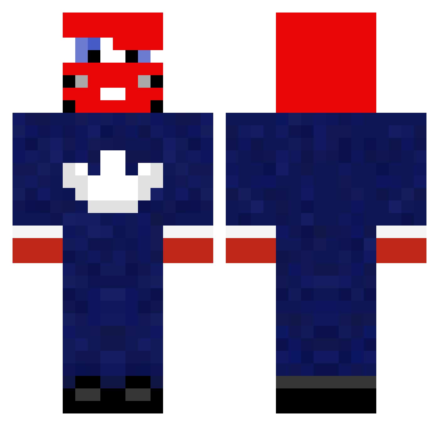 xMcqueeNN Minecraft skin, front and back view