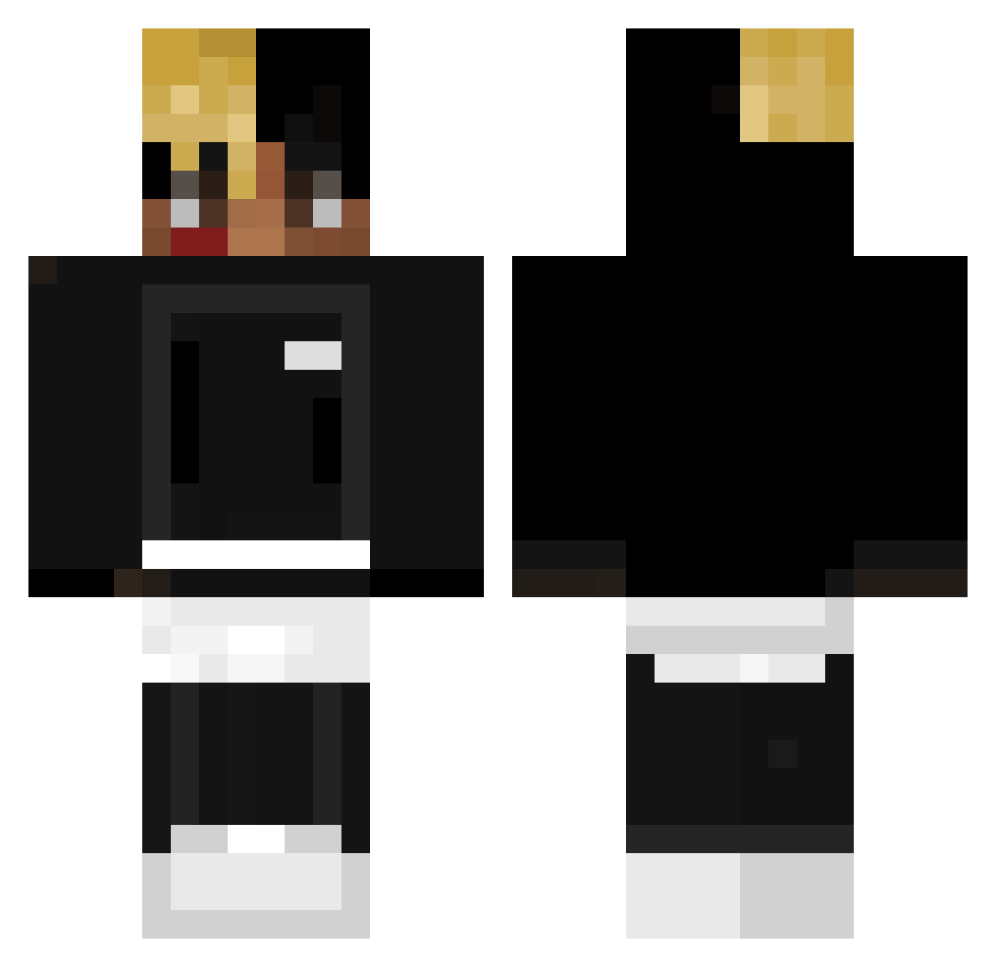squiword Minecraft skin, front and back view