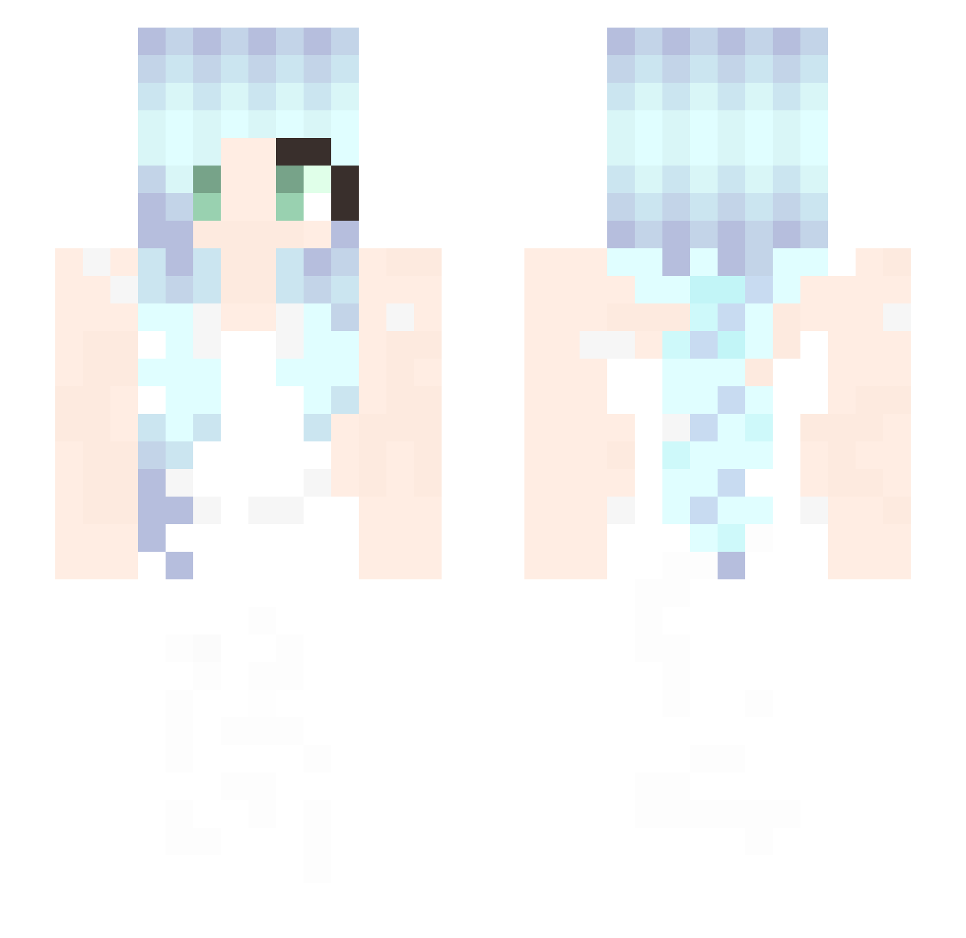 Aurhora_ Minecraft skin, front and back view