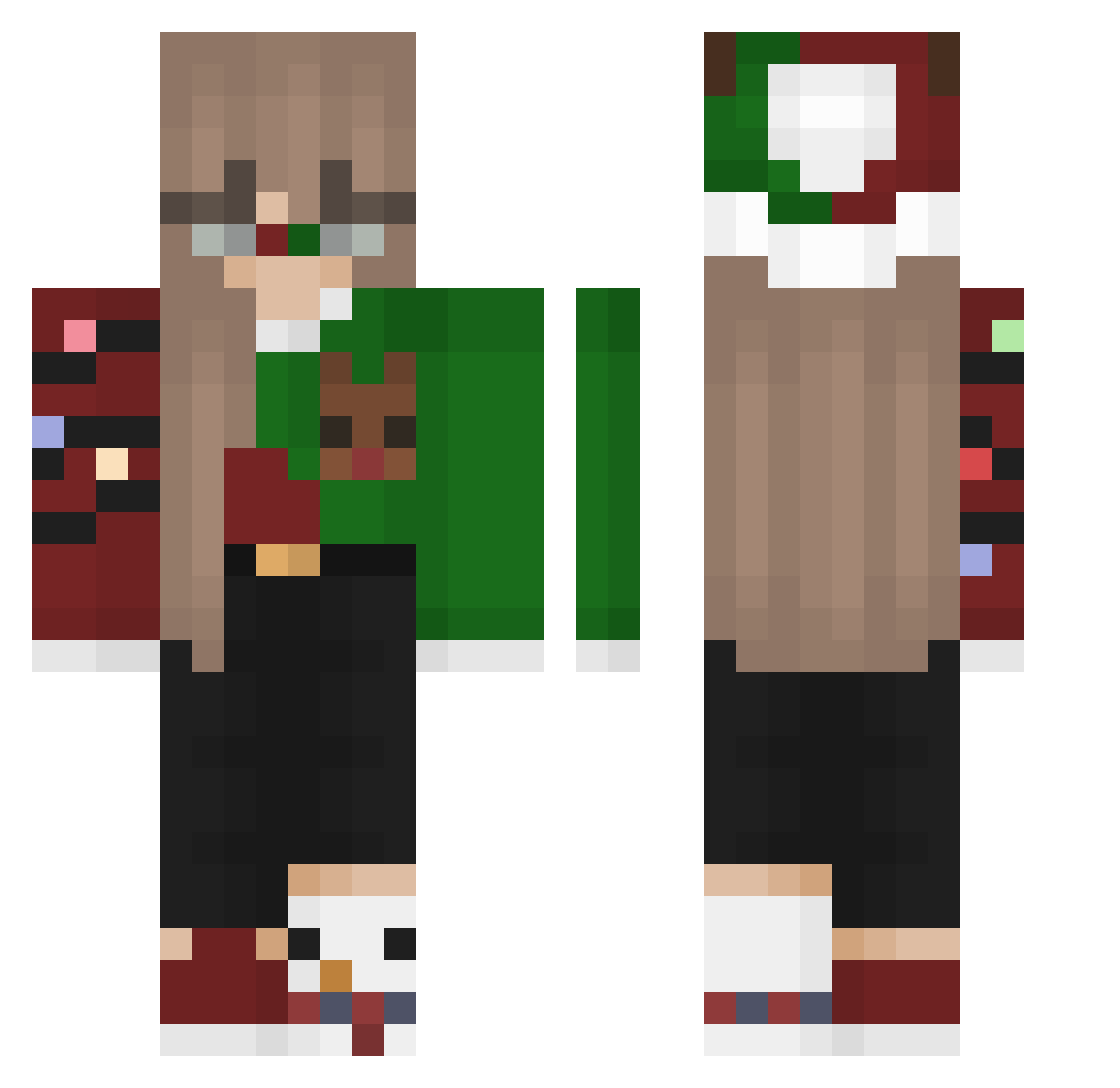 Fruitjesbak_ Minecraft skin, front and back view