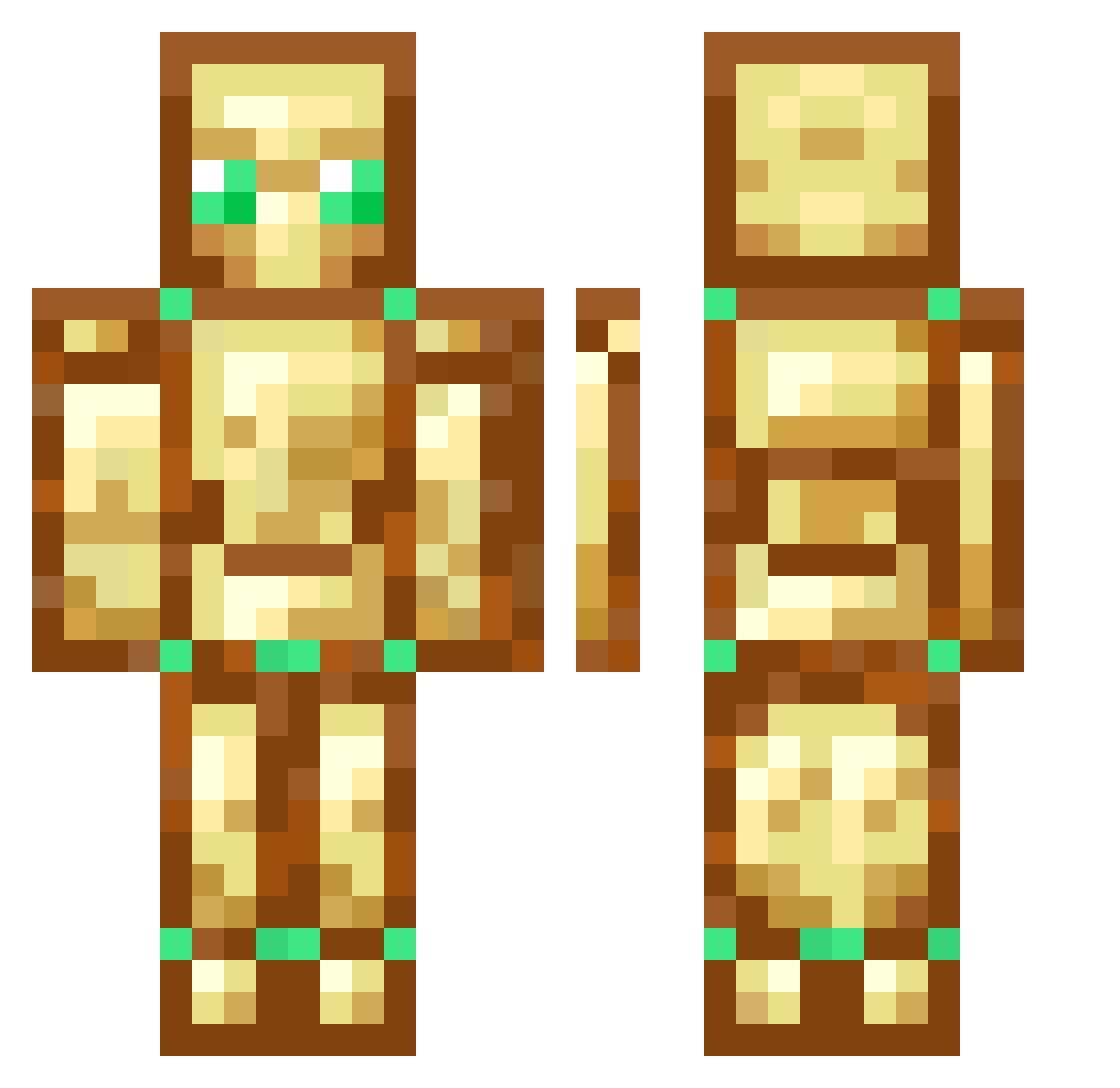 bactics Minecraft skin, front and back view