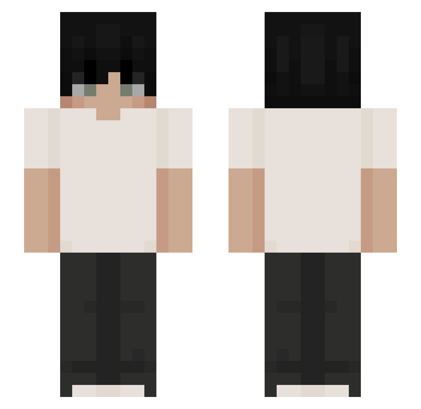 Xbreak12 Minecraft skin, front and back view